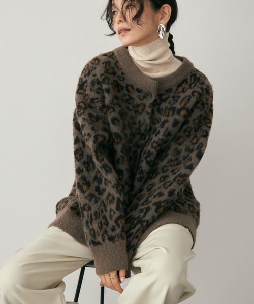 DFFUR.（ディフル）の「レオパード2WAYニットカーディガン