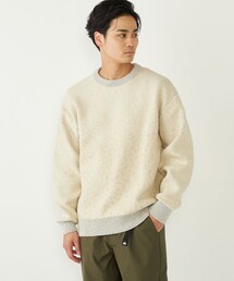 SHIPS Colors:〈洗濯機可能〉カラーネップ ダブルフェイス クルーネック ニット