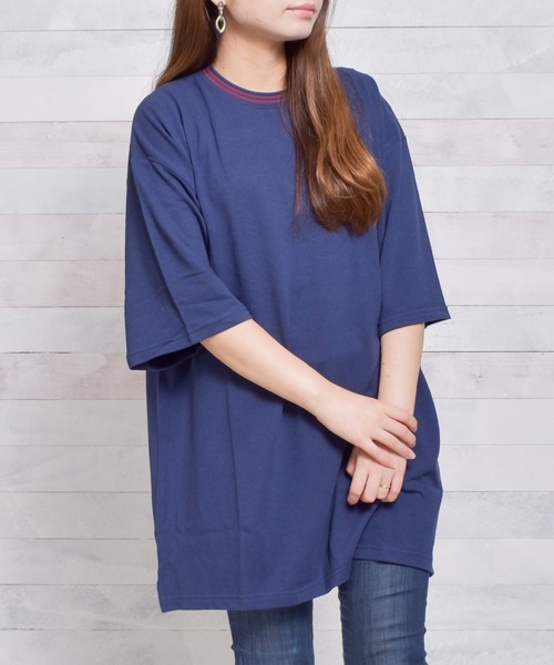 Bling Leads(ブリングリーズ)の「【Bling leads】鹿の子ライン入り刺繍クルーTシャツ(Tシャツ/カットソー・メンズ・ピンク/ネイビー/ワイン/チャコールグレー・LARGE/X-LARGE/MEDIUM)」の11枚目の写真