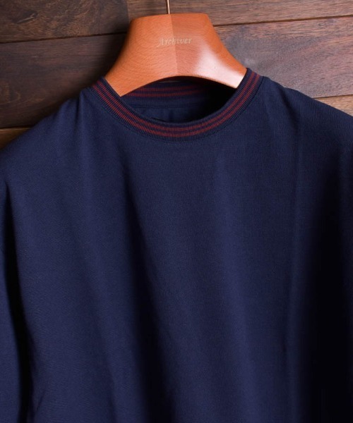 Bling Leads(ブリングリーズ)の「【Bling leads】鹿の子ライン入り刺繍クルーTシャツ(Tシャツ/カットソー・メンズ・ピンク/ネイビー/ワイン/チャコールグレー・LARGE/X-LARGE/MEDIUM)」の5枚目の写真