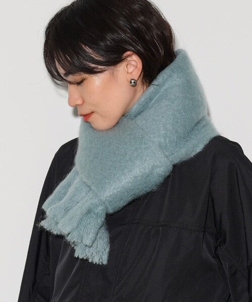 GALLEST（ギャレスト）の「◆モヘヤ混ストール（ストール/ショール・レディース・イエロー系その他/ライトブルー/ホワイト/ベージュ・00）」の5枚目の写真