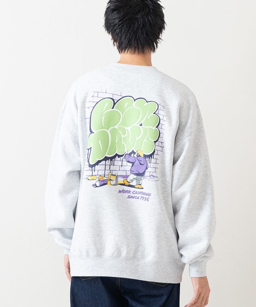 BEN DAVIS(ベンデイビス)の「【BEN DAVIS/ベンデイビス】WALL ART CREW/オーバーサイズ 裏起毛 ストリート バックプリント ロゴ ワンポイント スウェット トレーナー/レディース メンズ(スウェット・メンズ・ネイビー/ブラック/グレー・MEDIUM/X-LARGE/LARGE)」の2枚目の写真