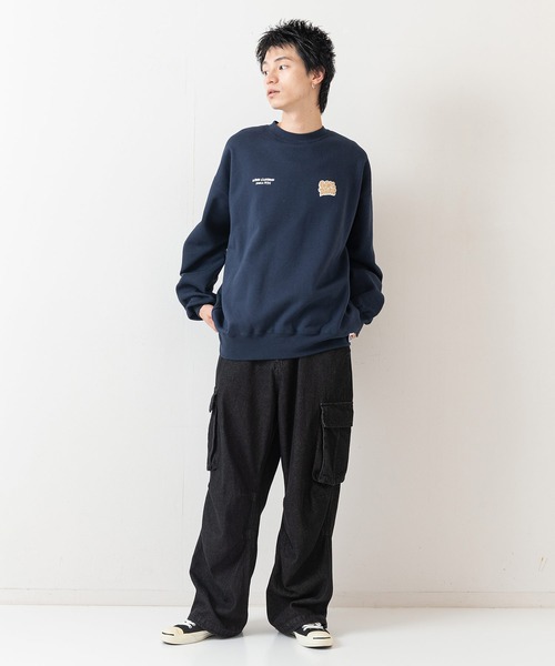 BEN DAVIS(ベンデイビス)の「【BEN DAVIS/ベンデイビス】WALL ART CREW/オーバーサイズ 裏起毛 ストリート バックプリント ロゴ ワンポイント スウェット トレーナー/レディース メンズ(スウェット・メンズ・ネイビー/ブラック/グレー・MEDIUM/X-LARGE/LARGE)」の12枚目の写真
