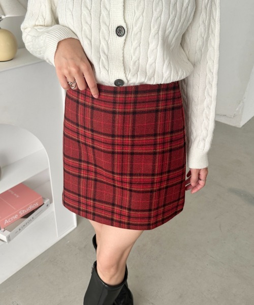 セール】インパン裏地付きチェック柄ミニスカート（スカート）｜CLEA