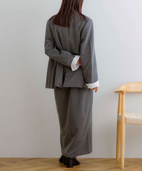 NOAHL（ノアル）の「【NOAHL】折り返しデザインジャケット（テーラードジャケット・レディース・チャコール/キナリ/グレイッシュベージュ・FREE）」の8枚目の写真