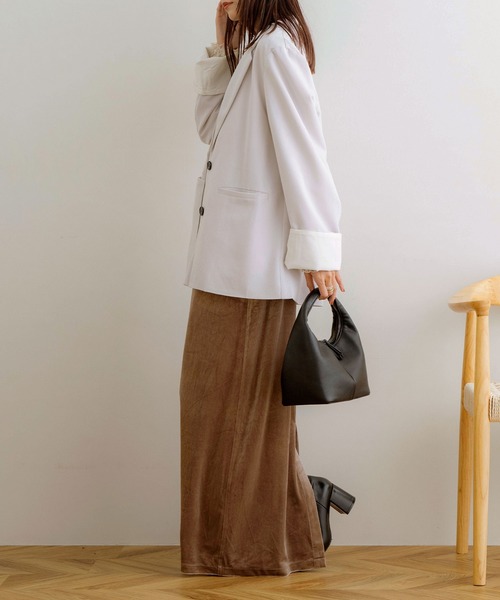 NOAHL（ノアル）の「【NOAHL】折り返しデザインジャケット（テーラードジャケット・レディース・チャコール/キナリ/グレイッシュベージュ・FREE）」の19枚目の写真