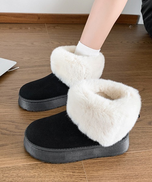 Miniministore(ミニミニストア)の「ムートンブーツ 厚底 ファーブーツ 秋冬(ブーツ・レディース・キャメル/ブラック・23.0cm/23.5cm/24.0cm/24.5cm/25.0cm/25.5cm)」の5枚目の写真