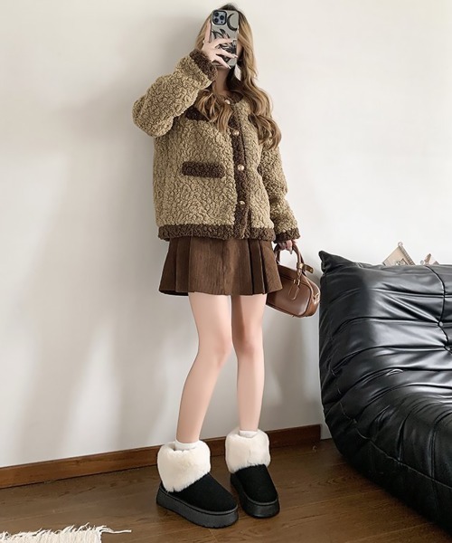 Miniministore(ミニミニストア)の「ムートンブーツ 厚底 ファーブーツ 秋冬(ブーツ・レディース・キャメル/ブラック・23.0cm/23.5cm/24.0cm/24.5cm/25.0cm/25.5cm)」の8枚目の写真