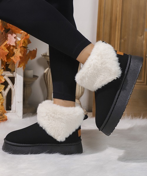 セール】ムートンブーツ 厚底 ファーブーツ 秋冬（ブーツ