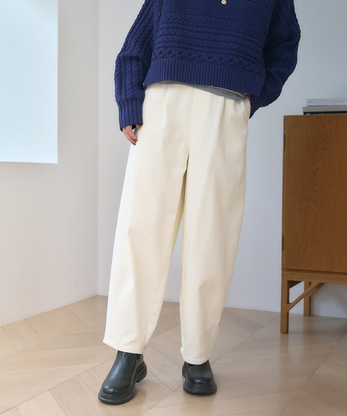 studio CLIP（スタディオクリップ）の「起毛カーブパンツ[プチ・プラスサイズあり]（その他パンツ・レディース・チャコール/ベージュ/オフホワイト・MEDIUM/LARGE/ﾌﾘｰ(L)/PF）」の6枚目の写真