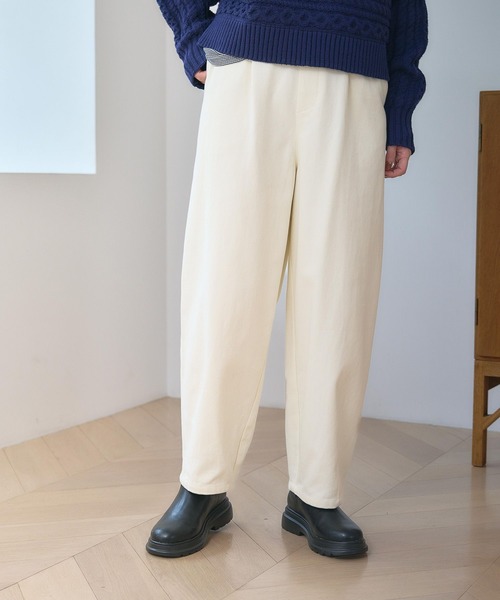 studio CLIP（スタディオクリップ）の「起毛カーブパンツ[プチ・プラスサイズあり]（その他パンツ・レディース・チャコール/ベージュ/オフホワイト・MEDIUM/LARGE/ﾌﾘｰ(L)/PF）」の7枚目の写真