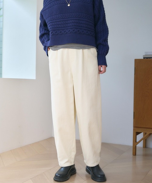 studio CLIP（スタディオクリップ）の「起毛カーブパンツ[プチ・プラスサイズあり]（その他パンツ・レディース・チャコール/ベージュ/オフホワイト・MEDIUM/LARGE/ﾌﾘｰ(L)/PF）」の8枚目の写真