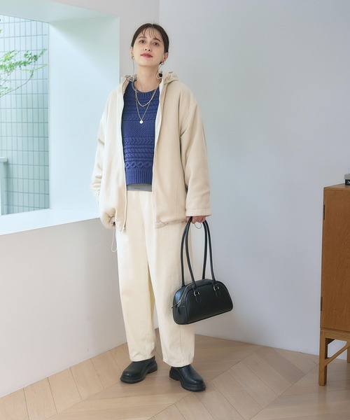 studio CLIP（スタディオクリップ）の「起毛カーブパンツ[プチ・プラスサイズあり]（その他パンツ・レディース・チャコール/ベージュ/オフホワイト・MEDIUM/LARGE/ﾌﾘｰ(L)/PF）」の10枚目の写真