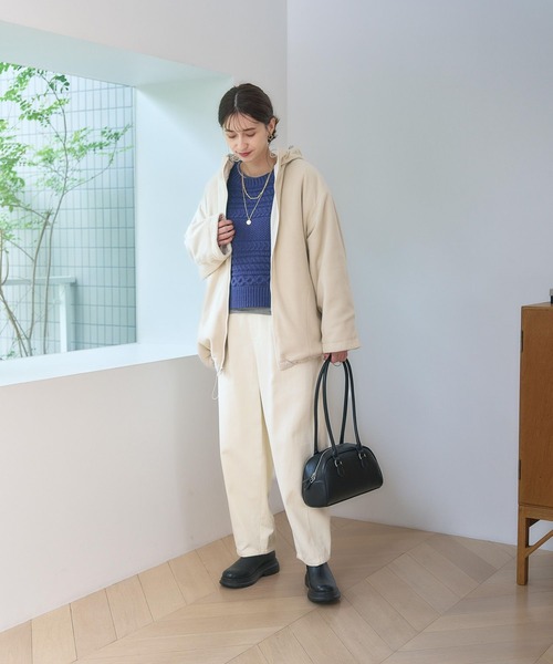 studio CLIP（スタディオクリップ）の「起毛カーブパンツ[プチ・プラスサイズあり]（その他パンツ・レディース・チャコール/ベージュ/オフホワイト・MEDIUM/LARGE/ﾌﾘｰ(L)/PF）」の11枚目の写真