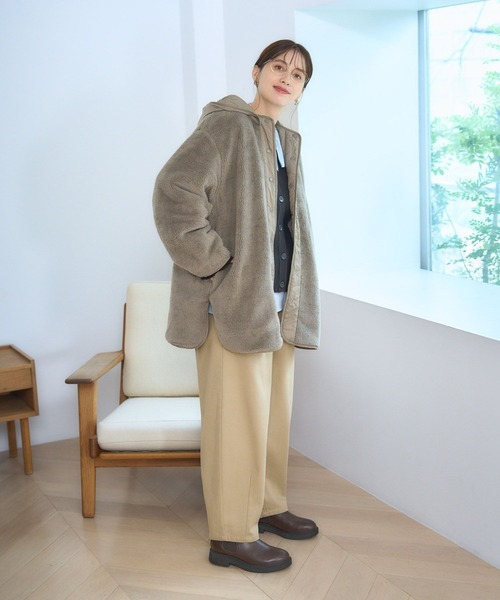 studio CLIP（スタディオクリップ）の「起毛カーブパンツ[プチ・プラスサイズあり]（その他パンツ・レディース・チャコール/ベージュ/オフホワイト・MEDIUM/LARGE/ﾌﾘｰ(L)/PF）」の16枚目の写真