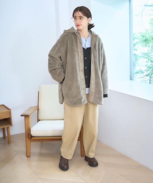 studio CLIP（スタディオクリップ）の「起毛カーブパンツ[プチ・プラスサイズあり]（その他パンツ・レディース・チャコール/ベージュ/オフホワイト・MEDIUM/LARGE/ﾌﾘｰ(L)/PF）」の18枚目の写真