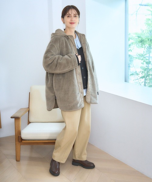 studio CLIP（スタディオクリップ）の「起毛カーブパンツ[プチ・プラスサイズあり]（その他パンツ・レディース・チャコール/ベージュ/オフホワイト・MEDIUM/LARGE/ﾌﾘｰ(L)/PF）」の19枚目の写真