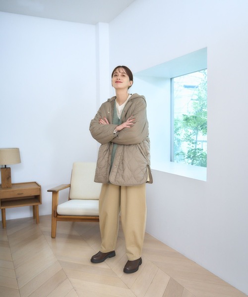 studio CLIP（スタディオクリップ）の「起毛カーブパンツ[プチ・プラスサイズあり]（その他パンツ・レディース・チャコール/ベージュ/オフホワイト・MEDIUM/LARGE/ﾌﾘｰ(L)/PF）」の20枚目の写真