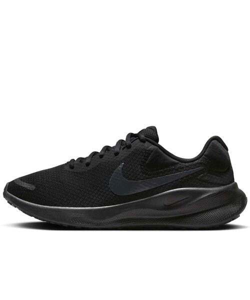 NIKE(ナイキ)の「ナイキ レボリューション 7 ウィメンズ ロード ランニングシューズ / Nike Revolution 7 Women's Road Running Shoes FB2208-002 Black(スニーカー・レディース・ブラック・22.5/25/26/26.5/27/28/28.5/27.5/23.5/25.5/23/24/24.5/22)」の1枚目の写真