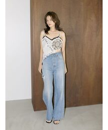 Htage | 【Htage】ハイウエストリペアデザインストレートデニム(デニムパンツ)