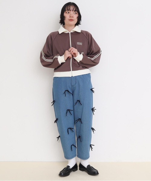 I am I in fact...（アイアムアイインファクト）の「●HEJ HEJ ジャージ ブルゾン（ジャージ・レディース・アイボリー/サックスブルー/ブラウン・FREE）」の4枚目の写真