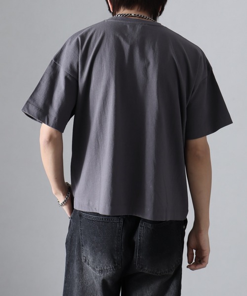 welise(ウェライズ)の「【welise/ウェライズ】チェーンステッチポケット ショート丈半袖Tシャツ(Tシャツ/カットソー・メンズ・ブラック×グレー/ホワイト/ライトグレー/ダークブラウン/レッド/ブラック/ブラック系その他/チャコールグレー・S/M/L)」の20枚目の写真