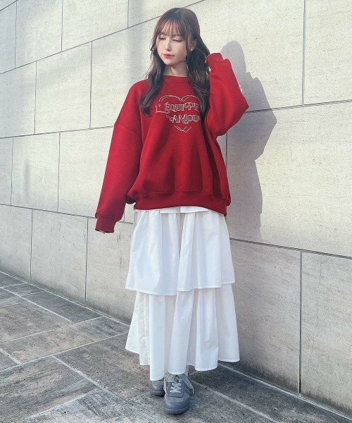 F i.n.t(フィント)の「ステッチハートロゴ刺繍スウェット/fint フィント(スウェット・レディース・レッド/ブラック/グリーン・FREE)」の9枚目の写真