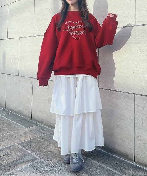 F i.n.t(フィント)の「ステッチハートロゴ刺繍スウェット/fint フィント(スウェット・レディース・レッド/ブラック/グリーン・FREE)」の10枚目の写真