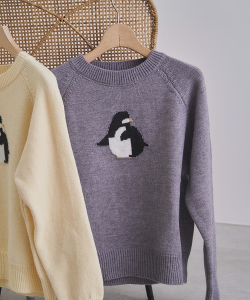 Unitage(ユニテージ)の「ペンギンニット(ニット/セーター・レディース・グレー/イエロー・FREE)」の5枚目の写真
