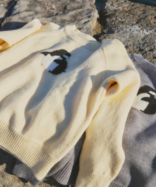 Unitage(ユニテージ)の「ペンギンニット(ニット/セーター・レディース・グレー/イエロー・FREE)」の8枚目の写真