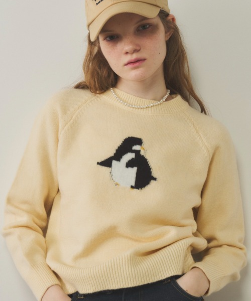 Unitage(ユニテージ)の「ペンギンニット(ニット/セーター・レディース・グレー/イエロー・FREE)」の11枚目の写真