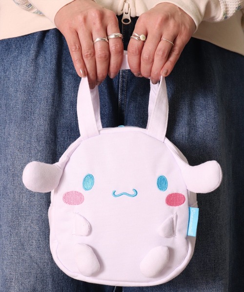 sanrio(サンリオ)の「(SK)【sanrio モンチッチ】ダイカット スウェット ハンドバッグ(ハンドバッグ・キッズ・レッド系/ピンク系/ブラック系/ホワイト系・ONE SIZE)」の1枚目の写真