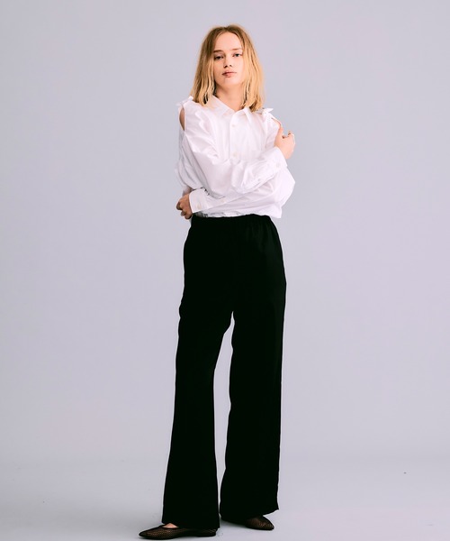 セール】シルクタッチワイドパンツ【MADE IN JAPAN】（その他