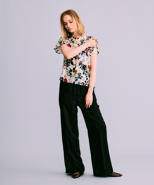 NOISE MAKER（ノイズメーカー）の「シルクタッチワイドパンツ【MADE IN JAPAN】（その他パンツ・レディース・オレンジ/ホワイト/ブラウン/ブルー/ブラック・36/38）」の13枚目の写真