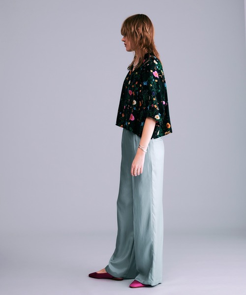 NOISE MAKER（ノイズメーカー）の「シルクタッチワイドパンツ【MADE IN JAPAN】（その他パンツ・レディース・オレンジ/ホワイト/ブラウン/ブルー/ブラック・36/38）」の18枚目の写真