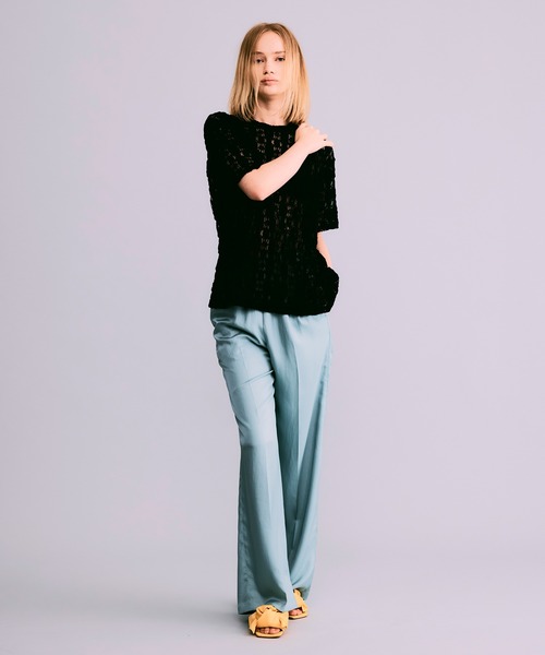 NOISE MAKER（ノイズメーカー）の「シルクタッチワイドパンツ【MADE IN JAPAN】（その他パンツ・レディース・オレンジ/ホワイト/ブラウン/ブルー/ブラック・36/38）」の19枚目の写真