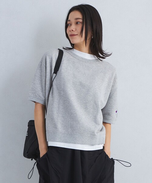 セール】【別注】＜Champion＞5分袖 スウェット プルオーバー（T