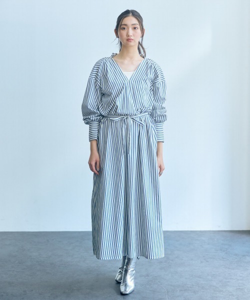 slattgir（スラットジール）の「高身長　ストライプシャツワンピース（トールサイズ）Essenave（ワンピース・レディース・イエロー系/ブルー系・M～Ｌ/LL～3L/4L～5L）」の15枚目の写真