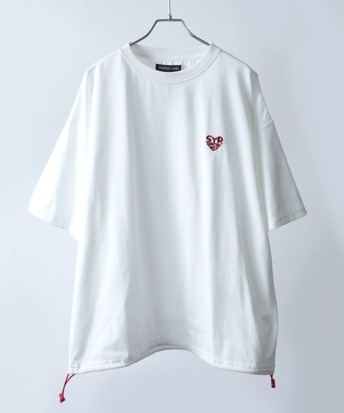 Starting Over（スターティングオーバー）の「【Starting Over/スターティングオーバー】ONE POINT LOGO EMBROIDERY DRAW CODE T-SHIRT / ワンポイント ロゴ刺繍 ドローコード デザイン 半袖 Tシャツ（Tシャツ/カットソー・メンズ・ホワイト系その他3/ホワイト系その他/ホワイト系その他2/ブラック系その他/チャコールグレー/ホワイト/ブラック系その他2/グレー系その他/ブラック/ブラック系その他6/ホワイト系その他7/ホワイト系その他6/ホワイト系その他5/ブラック系その他4/ブラック系その他7/ネイビー/ブラック系その他5/ブラック系その他3/ホワイト系その他4/ピンク/ピンク系その他・M/L）」の2枚目の写真