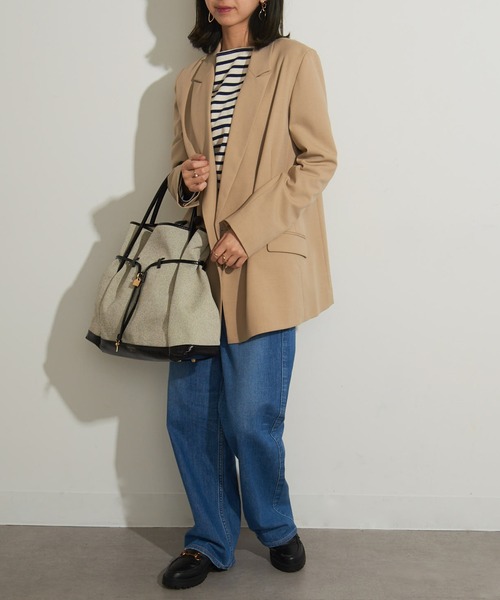 CHRISTIAN VILLA(クリスチャンヴィラ)の「【CHRISTIAN VILLA】キャンバス×レザーコンビトートバッグ PC A4収納可能 通勤 通学 ビジネスバッグ ATHENE 6240(トートバッグ・レディース・ブラック/アイボリー・FREE)」の12枚目の写真