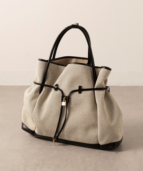 CHRISTIAN VILLA(クリスチャンヴィラ)の「【CHRISTIAN VILLA】キャンバス×レザーコンビトートバッグ PC A4収納可能 通勤 通学 ビジネスバッグ ATHENE 6240(トートバッグ・レディース・ブラック/アイボリー・FREE)」の20枚目の写真