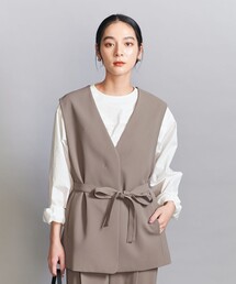 BEAUTY&YOUTH UNITED ARROWS | 【WEB限定 Wardrobe DAILY MINIMAL】ダブルクロス リボンベルトジレ -ウォッシャブル-(その他アウター)