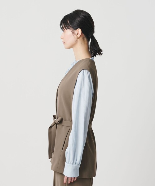 WEB限定 Wardrobe DAILY MINIMAL】ダブルクロス リボンベルトジレ