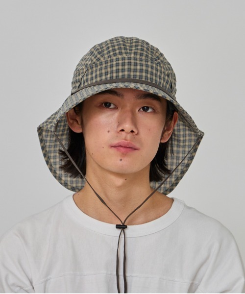 OVERRIDE（オーバーライド）の「OVERRIDE  DOBBY PLAID SUNSHADE HAT / オーバーライド（ハット・メンズ・グリーン/ブラウン/ベージュ・59cm）」の13枚目の写真