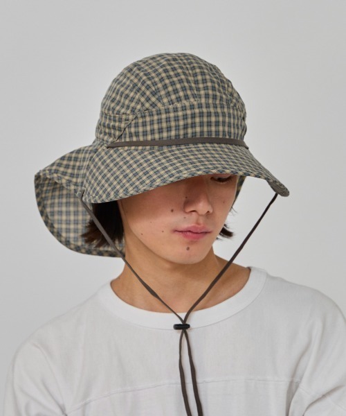 OVERRIDE（オーバーライド）の「OVERRIDE  DOBBY PLAID SUNSHADE HAT / オーバーライド（ハット・メンズ・グリーン/ブラウン/ベージュ・59cm）」の14枚目の写真