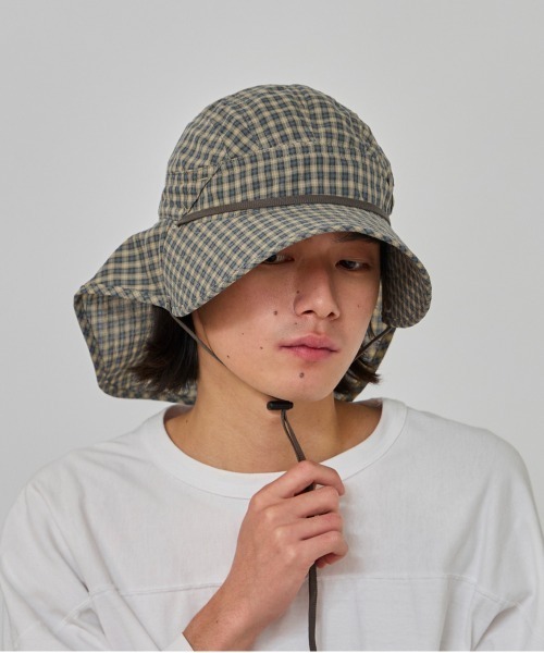 OVERRIDE（オーバーライド）の「OVERRIDE  DOBBY PLAID SUNSHADE HAT / オーバーライド（ハット・メンズ・グリーン/ブラウン/ベージュ・59cm）」の16枚目の写真