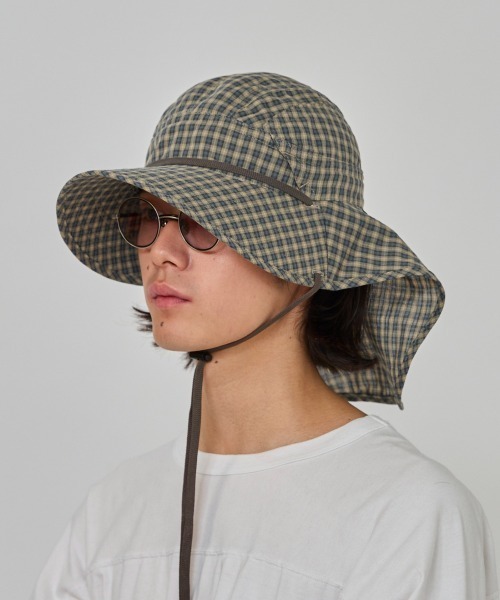 OVERRIDE（オーバーライド）の「OVERRIDE  DOBBY PLAID SUNSHADE HAT / オーバーライド（ハット・メンズ・グリーン/ブラウン/ベージュ・59cm）」の18枚目の写真