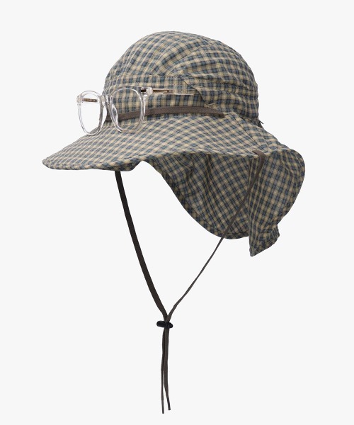 セール】OVERRIDE DOBBY PLAID SUNSHADE HAT / オーバーライド
