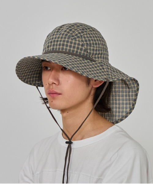 OVERRIDE（オーバーライド）の「OVERRIDE  DOBBY PLAID SUNSHADE HAT / オーバーライド（ハット・メンズ・グリーン/ブラウン/ベージュ・59cm）」の12枚目の写真
