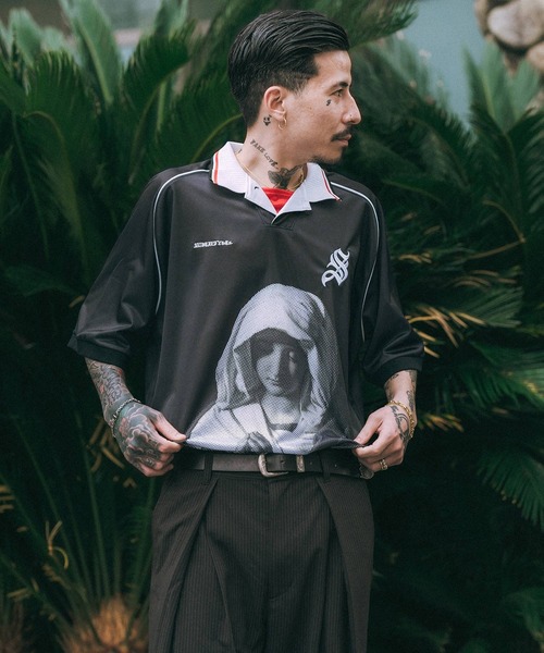SUBCIETY グラフィックポロシャツ SAMURAI jersey top SUBCIETY グラフィックポロシャツ SAMURAI jersey top